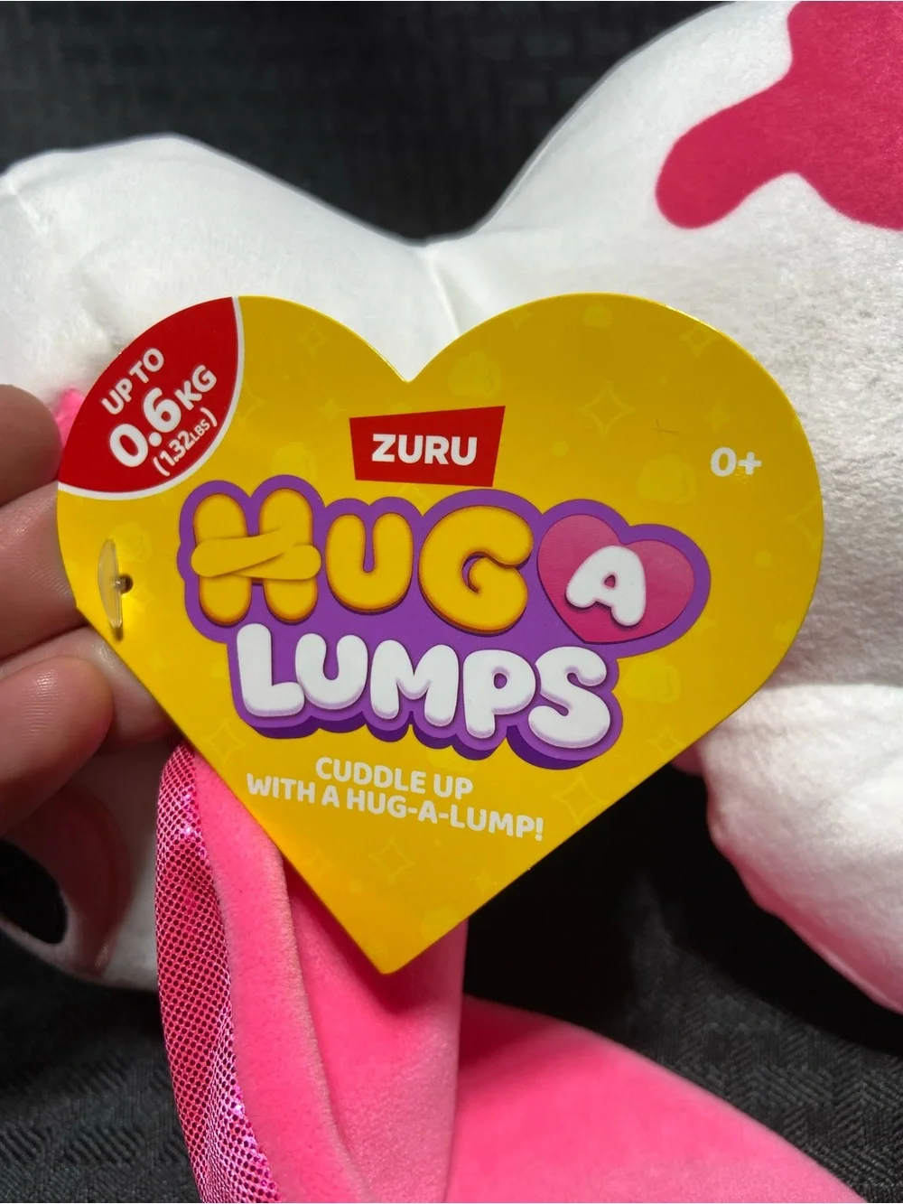 Zuru Hug A Lumps White & Pink Plush Bunny Toy Lola NWT